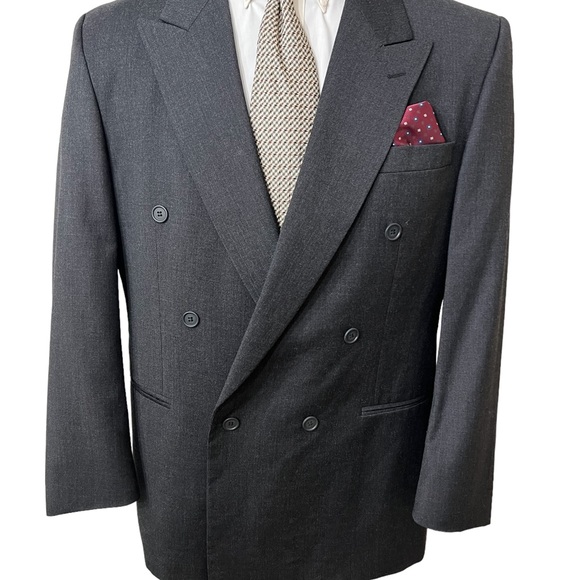 THOMAS CHURCHILL MENS DUBBLE BREASTED BLAZER, SIZE 44L. 100% PURE VIRGIN… - Picture 5 of 10